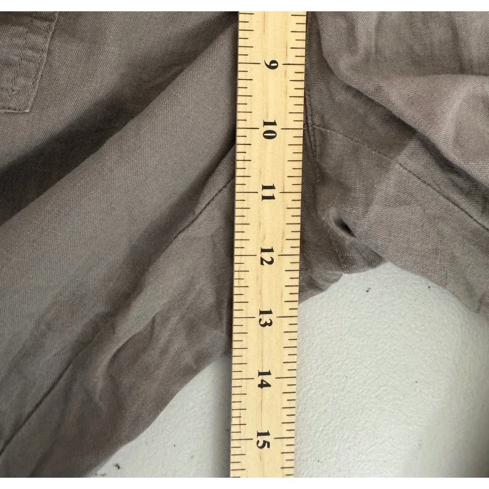 Banana Republic Ryan Fit Pants sz 12 Linen Wide Leg Drawstring coastal 90s